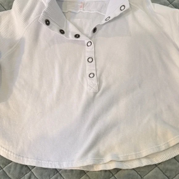Free People So Fly Henley Button Layer Top small white - Picture 3 of 4